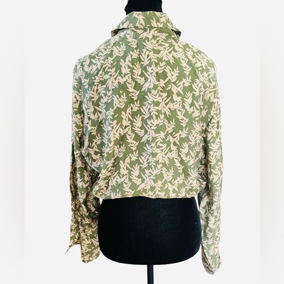 Ba&sh Lady Shirt in Tarmac Size 6 Lightweight Colored Tropical Front Tie - Picture 6 of 10